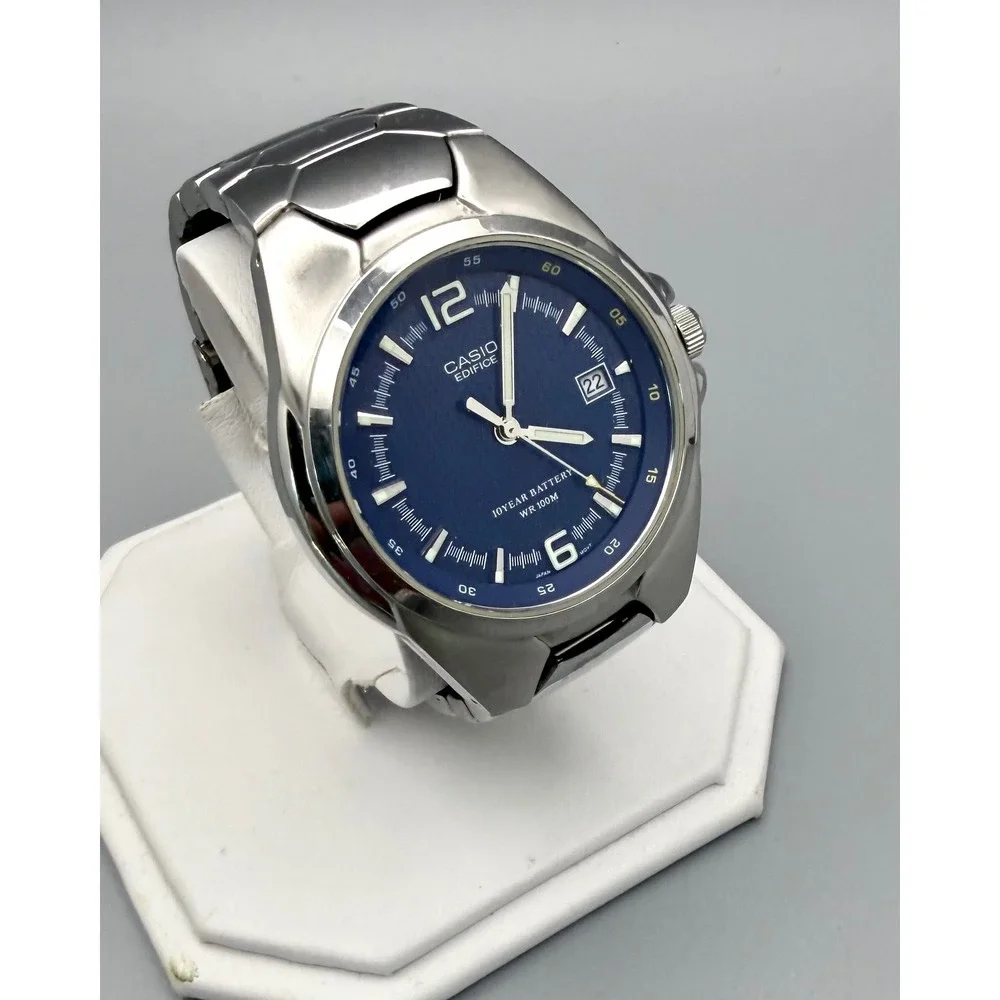 Casio Edifice EF-122 Blue Dial Stainless Steel Men's Watch 100M